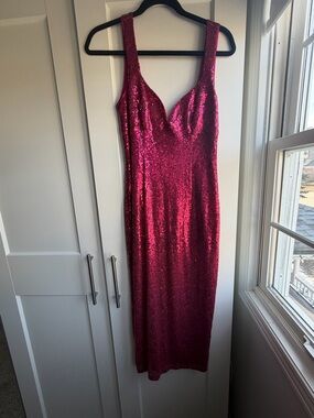 Astr Sequin Maxi Dress in Fuchsia